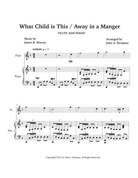 Christmas Medley (What Child Is This / Away In A Manger): Trio For Flute, Cello And Piano